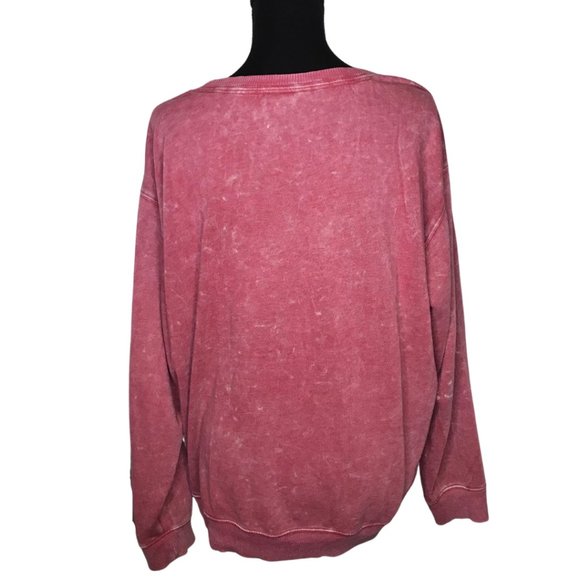 VS PINK Acid Wash Pink Crew Neck Sweatshirt - Picture 2 of 6